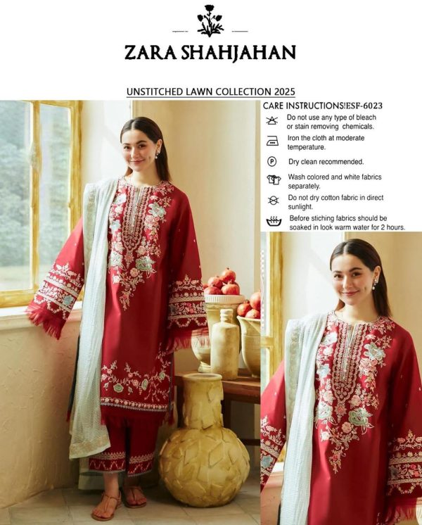 COCO LAWN UNSTITCHED 24-07A -JANAAN - Image 4